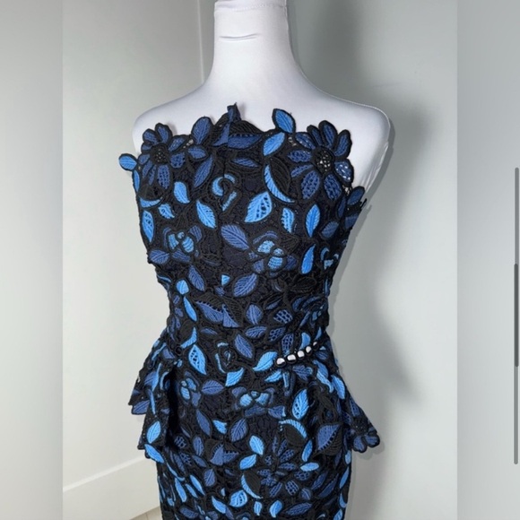 Elliatt Optics Floral Lace Peplum Dress/Size Small - Picture 5 of 10